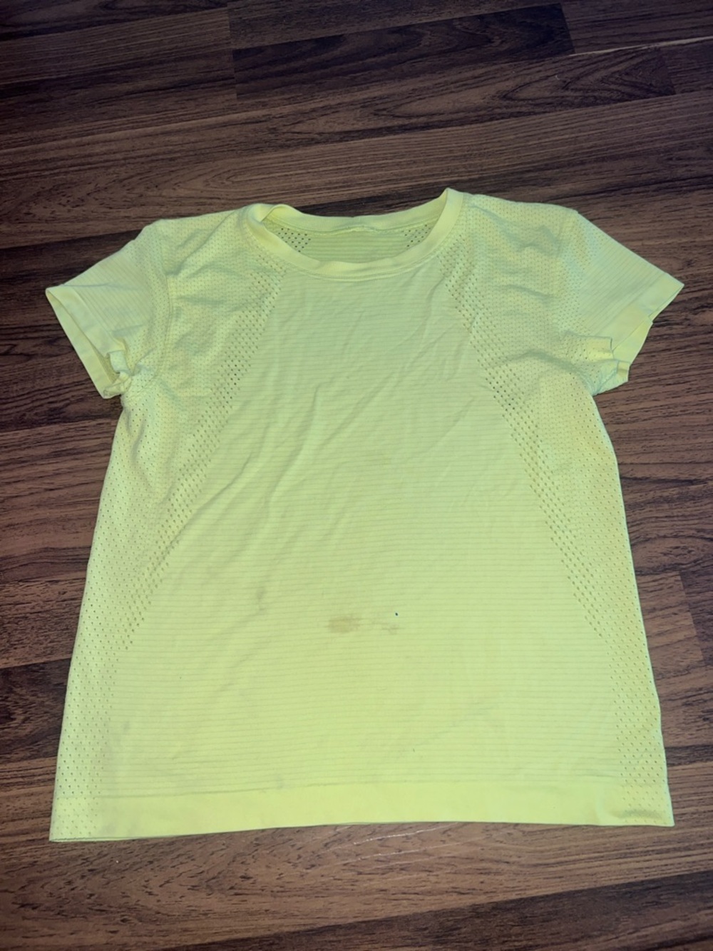 lululemon athletica Neon Yellow Mesh Back Performance Tee